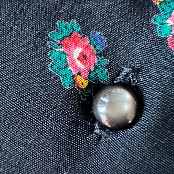 Vintage Gap 90s Grunge Dainty Floral Button Front Maxi Dress Black M - Picture 7 of 11